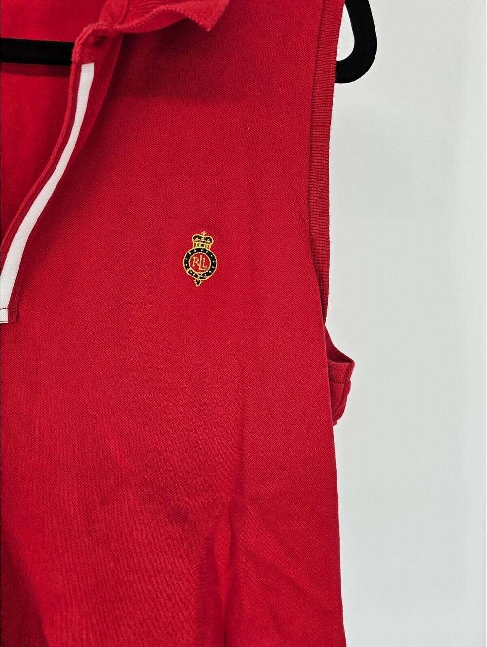 Vtg Lauren Ralph Lauren Active Womens Sz XL Sleeveless Polo Shirt Red - Picture 2 of 4